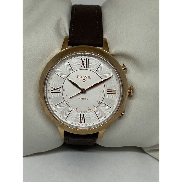 Fossil FTW5030 Women's Brown Leather Analog White Dial Hybrid Smartwatch CM442 - Picture 2 of 11